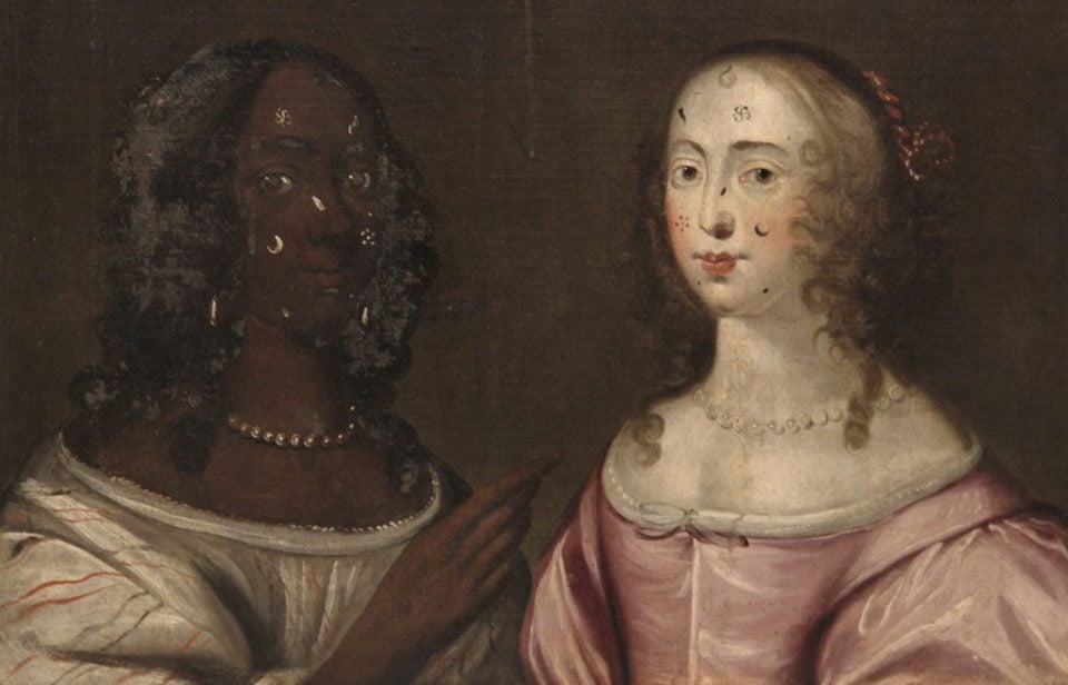 British School, Allegorical Painting of Two Ladies wearing Beauty Patches (1650s). Courtesy gov.uk.