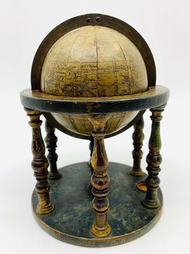 An antique globe that sold for $154,000 at Hansons Auctioneers. Courtesy of the auction house.