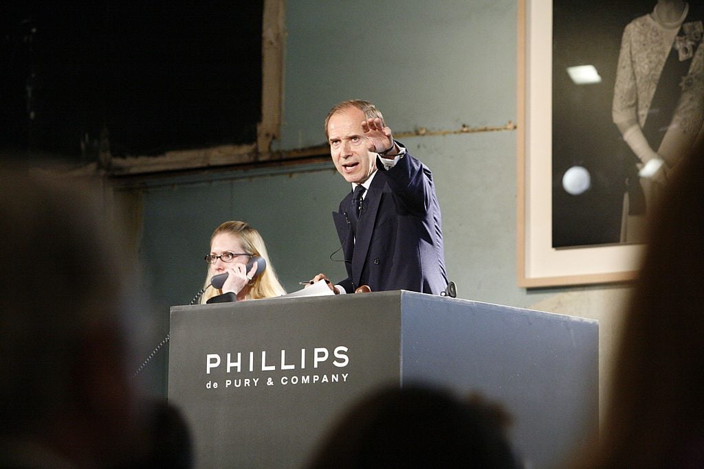 Simon de Pury during Phillips de Pury and Company - 210th Anniversary Party and Auction at Howick Place in London, United Kingdom. Photo by Richard Lewis/WireImage for Phillips de Pury & Company.