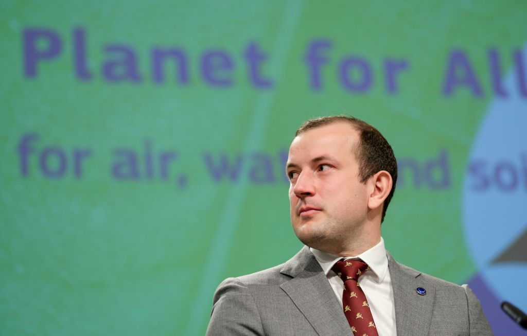 EU Environment, Oceans and Fisheries Commissioner Virginijus Sinkevicius. (Photo by Thierry Monasse/Getty Images)