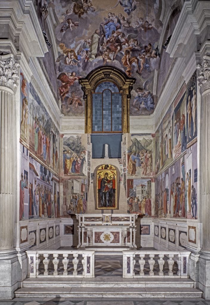 Brancacci Chapel by Masaccio, 15th-18th Century, fresco Italy, Tuscany, Florence, Church of Santa Maria del Carmine, Brancacci Chapel. (Antonio Quattrone/Mondadori Portfoliovia Getty Images)