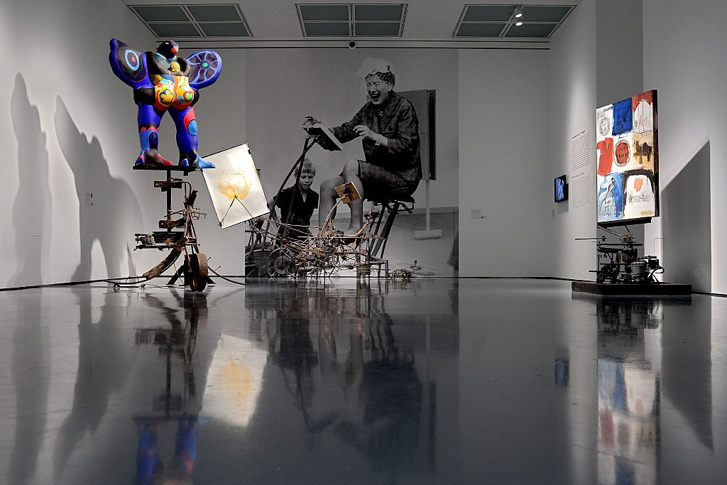 Art works of Jean Tinguely are seen prior to the 'Jean Tinguely. Super Meta Maxi' exhibition at Museum Kunstpalast on April 21, 2016 in Duesseldorf, Germany. Photo by Sascha Steinbach/Getty Images.