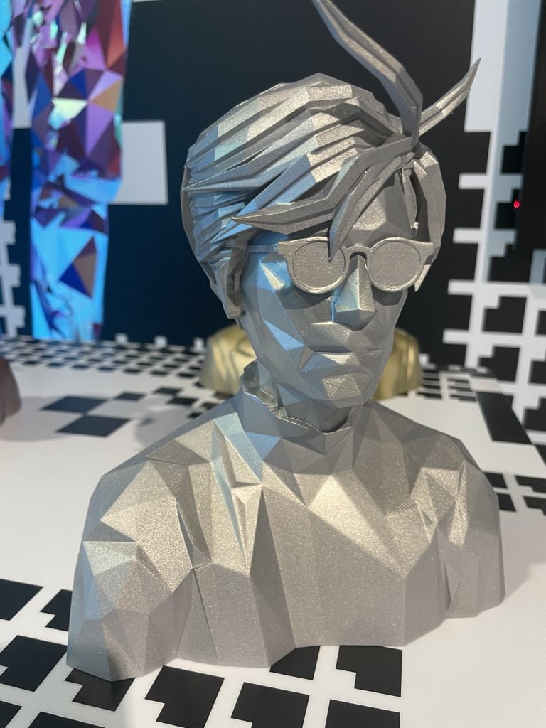 Sculpture de l'Union d'artistes cryptographiques imprimée en 3D : Warhol par Kenny Schachter