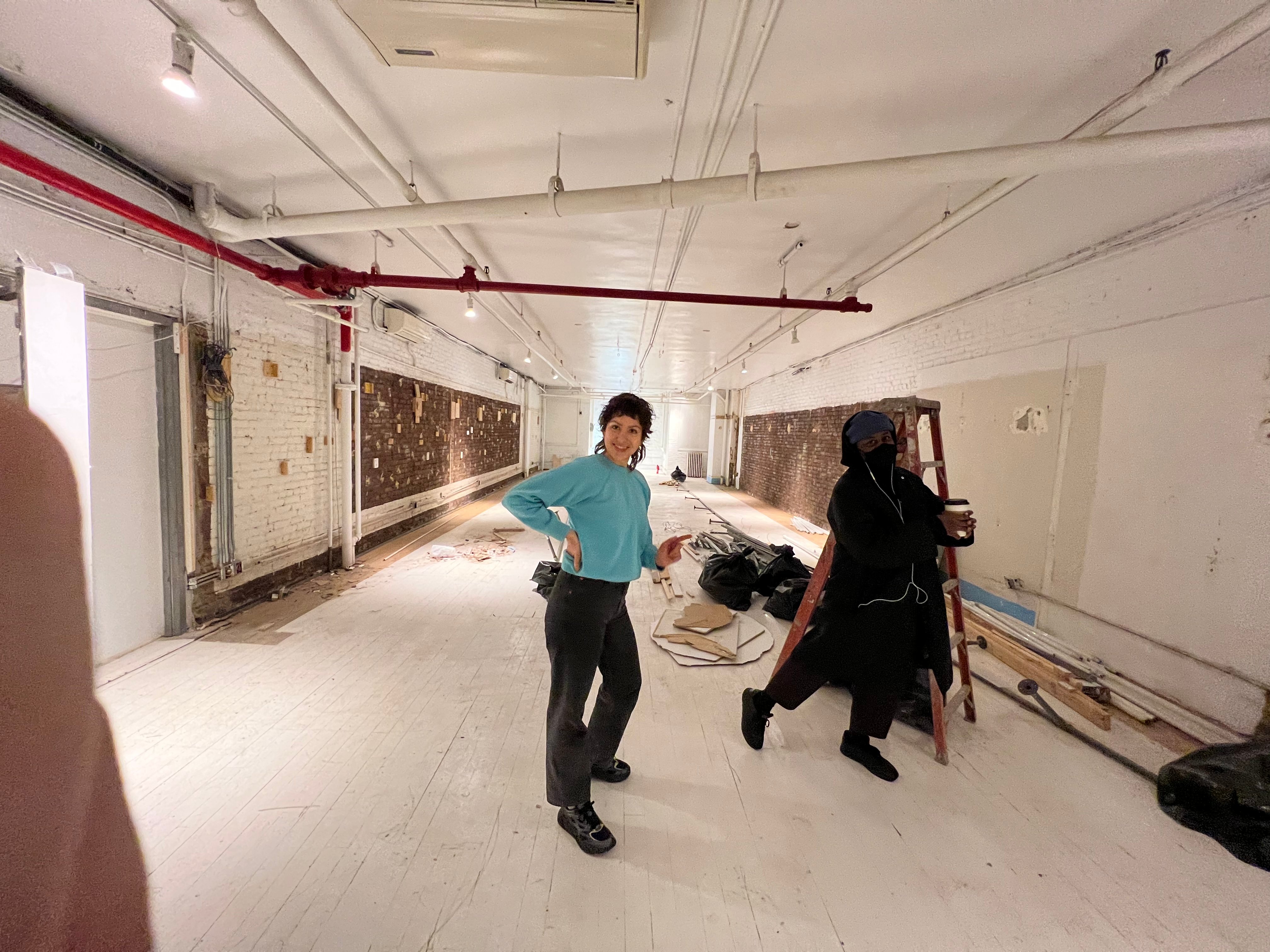 Artists Haley Josephs and Quay Quinn Wolf and Jack Barrett's new space, under renovations.