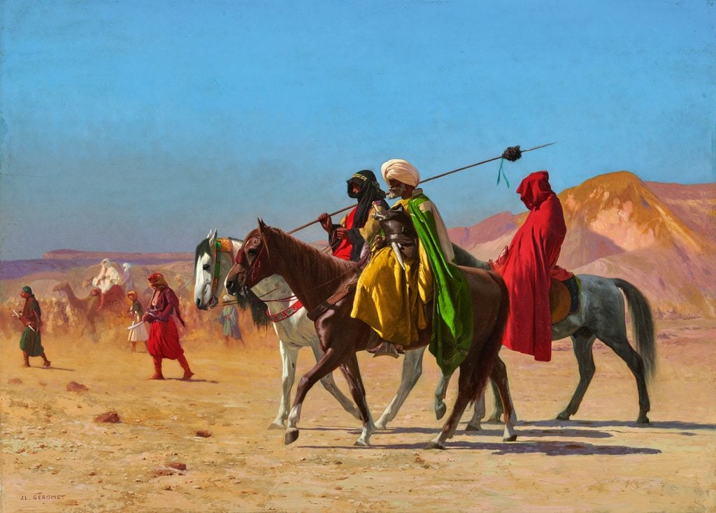 Jean-Léon Gérôme, <i>Riders Crossing the Desert</i> (1870). Courtesy of Sotheby's.
