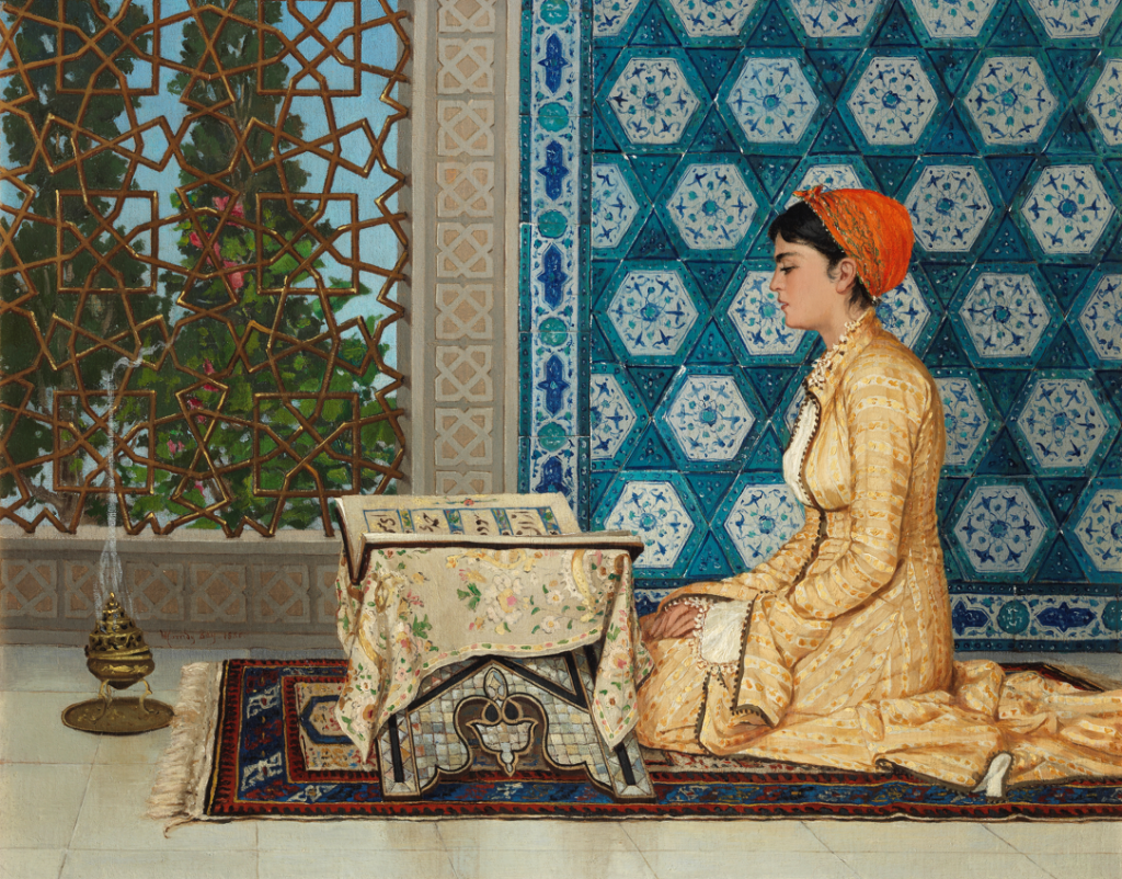 Osman Hamdi Bey, Young Woman Reading, (1880). Courtesy of Bonhams.
