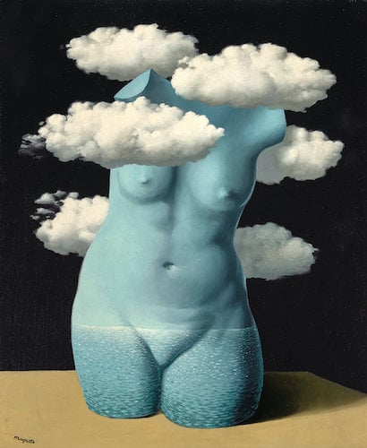 René Magritte, <i>Torse nu dans les nuages</i> (ca. 1937). Courtesy of Bonhams.