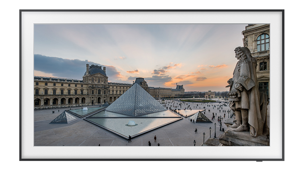 The Louvre Pyramid, within The Frame. Courtesy of Samsung.