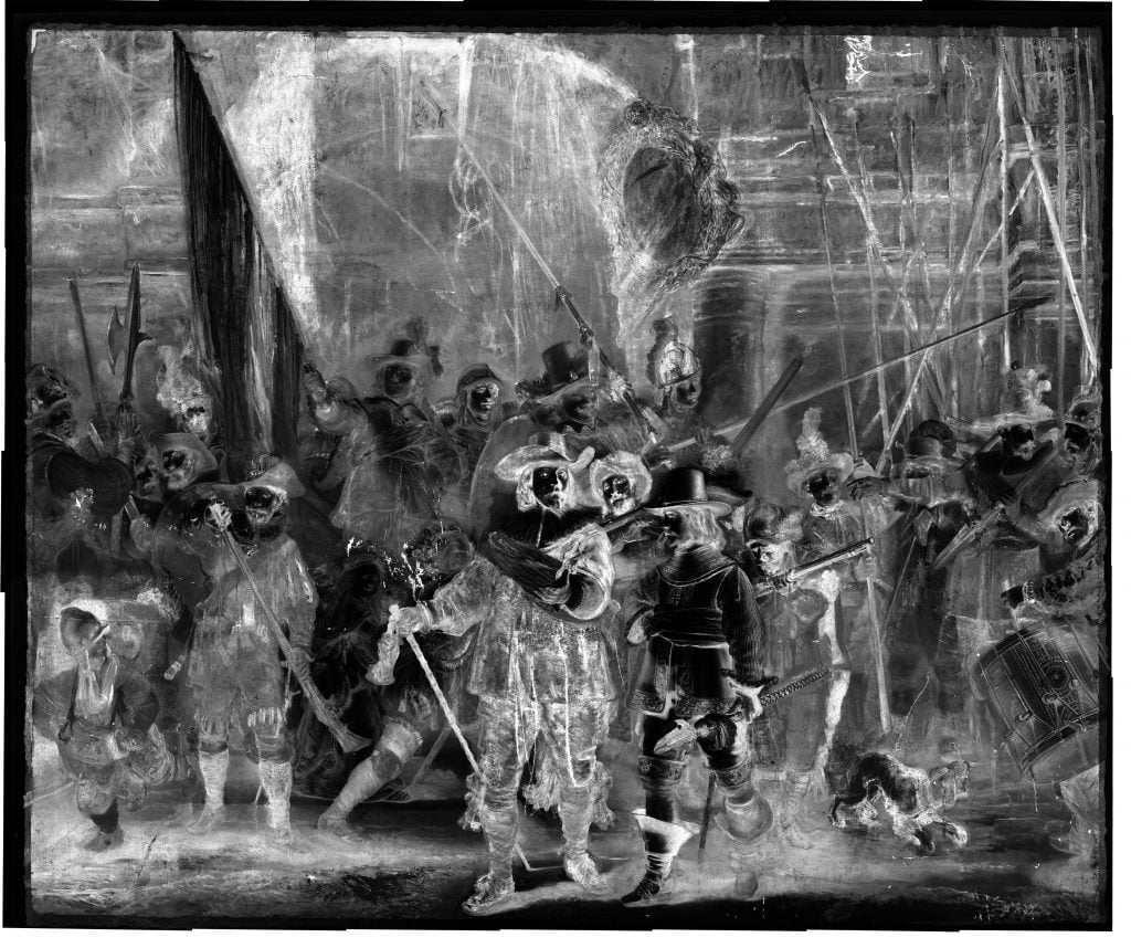 The Calcium map of Rembrandt's The Night Watch. Photo courtesy The Rijksmuseum.