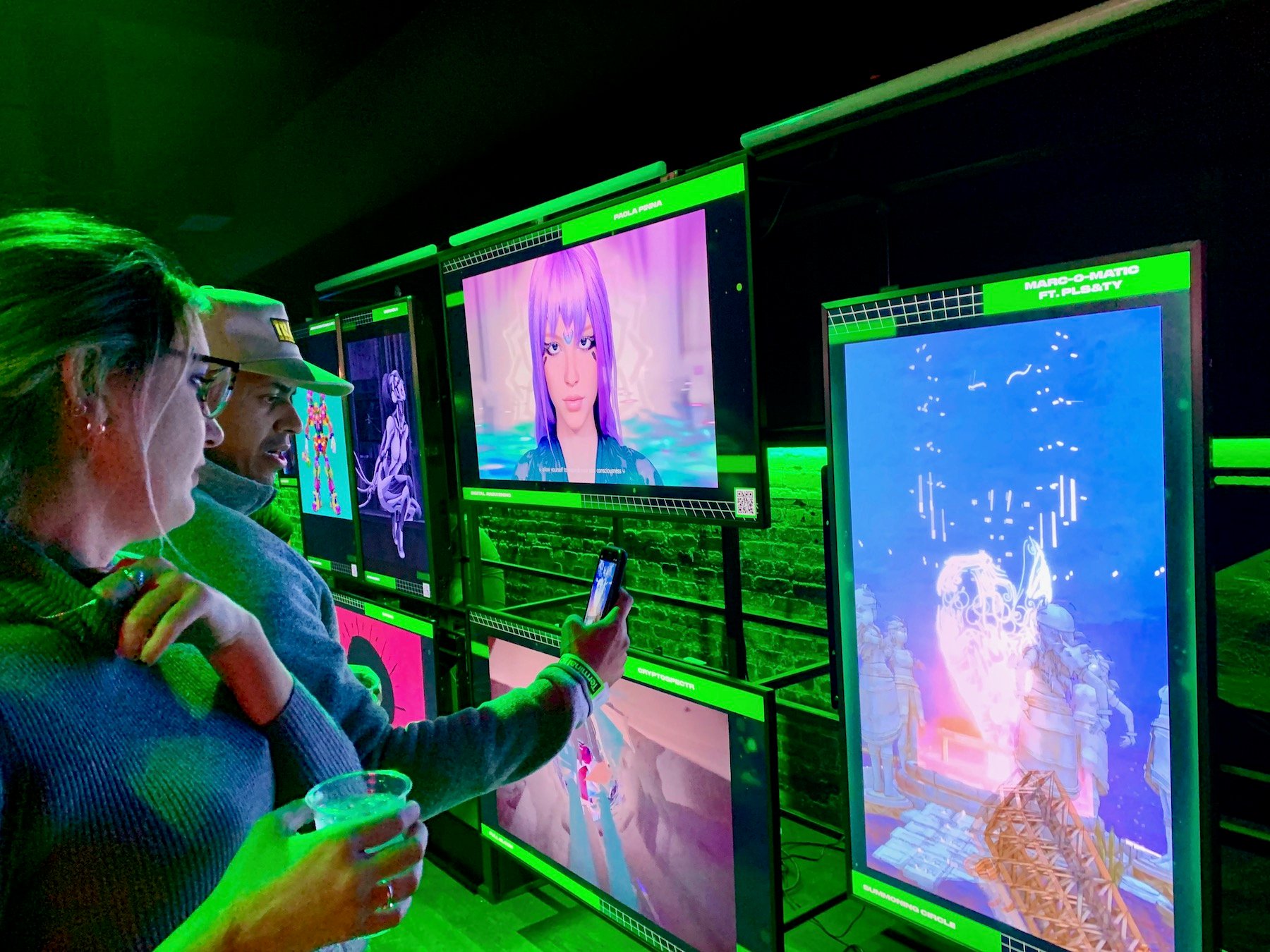 Guests interact with the art at Dreamverse. Photo by Ben Davis.