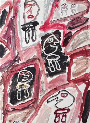 Jean Dubuffet, Site avec six personnages (1981). Courtesy of Opera Gallery.
