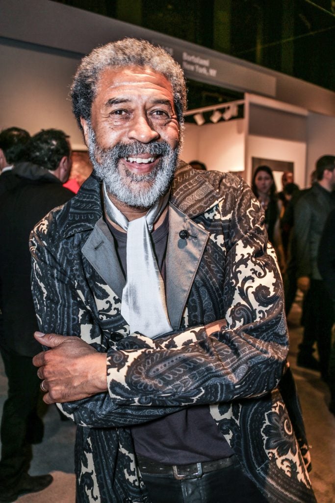 McArthur Binion at the the Art Show Gala Preview, Park Avenue Armory, March 1, 2016. ©Patrick McMullan. Photo by Victor Hugo AKA Sppider/PMC.