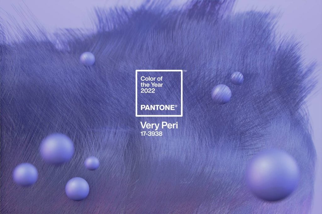 Pantone's 2022 Color of the Year is Very Peri, a new shade of blue invented for the occasion. Photo courtesy of the Pantone Color Institute.