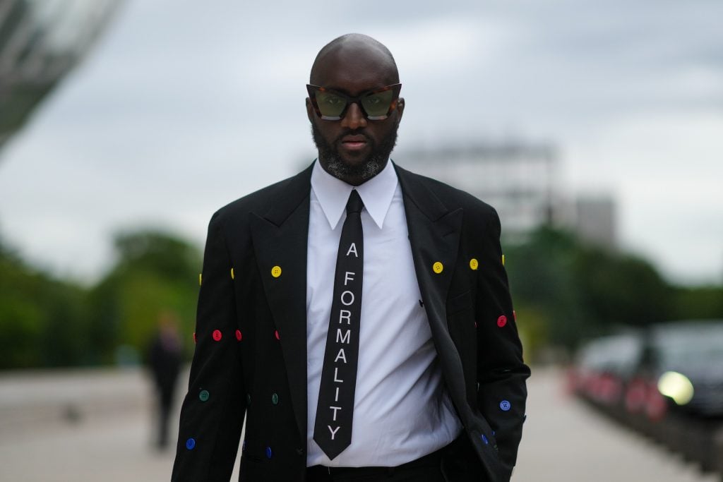 Virgil Abloh at Fondation Louis Vuitton, during Paris Fashion Week, on July 0, 2021 in Paris, France. (Photo by Edward Berthelot/Getty Images)