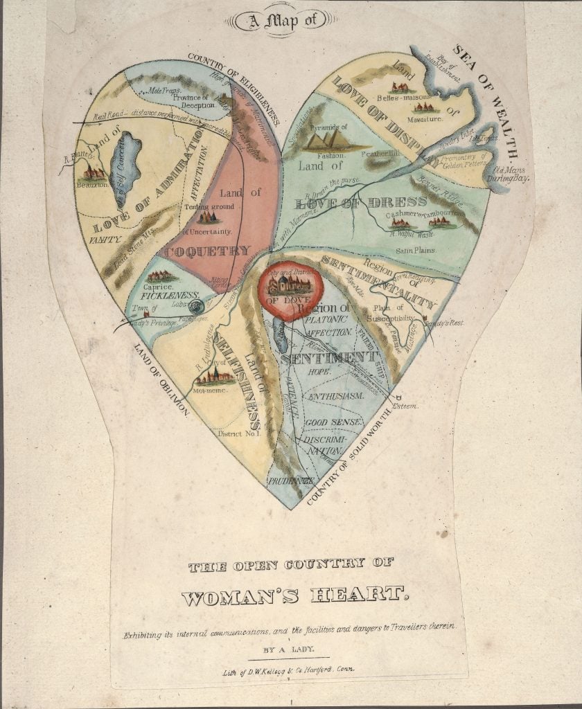 D.W. Kellogg & Co., <i>The Open Country of a Woman’s Heart</i> (1833-42). © Nancy and Henry Rosin Collection. Courtesy of The Huntington Library, Art Museum, and Botanical Gardens.