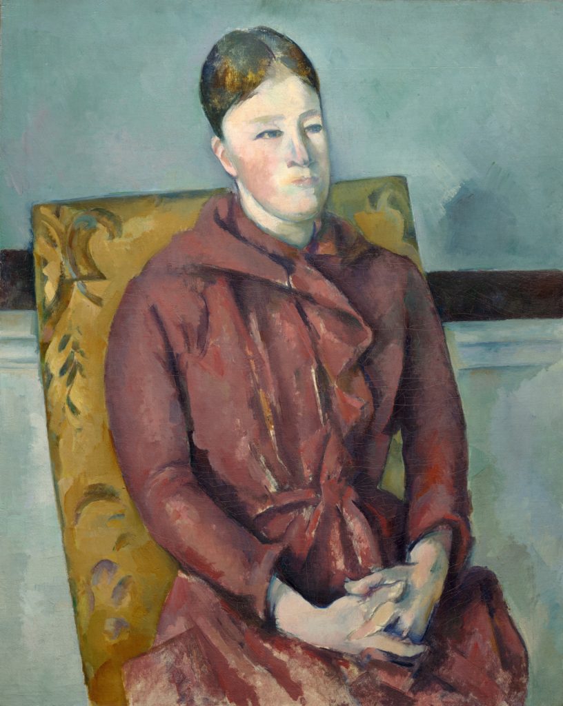 Paul Cézanne, <i>Madame Cézanne in a Yellow Chair,</i> ( 1888-90). Courtesy of the Art Institute of Chicago. 