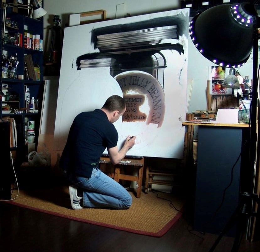 Artist Pedro Campos in his studio. Courtesy of Plus One Gallery.
