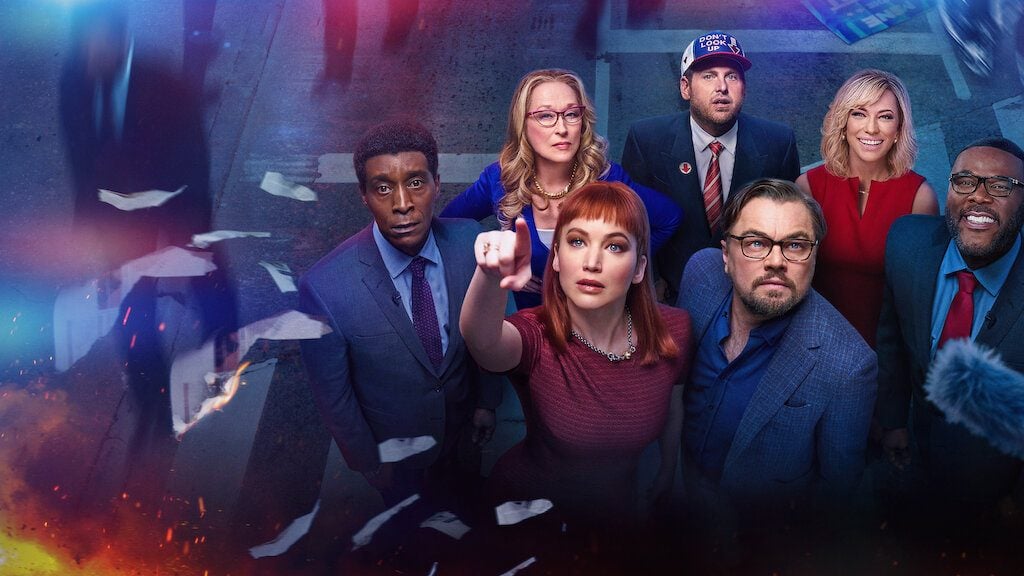 The cast of <em>Don't Look Up</em>. Photo courtesy of Netflix. 