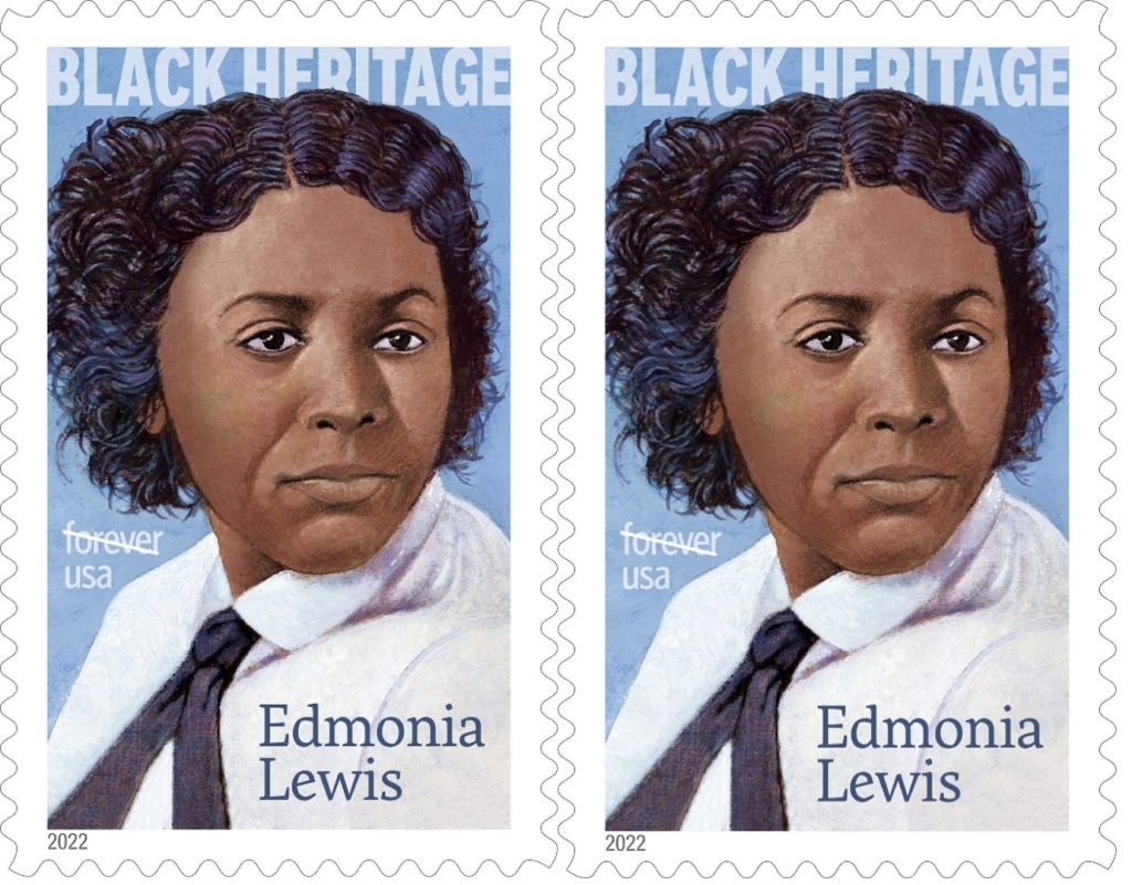 The new Edmonia Lewis stamp. Photo courtesy of the United States Postal Service. 