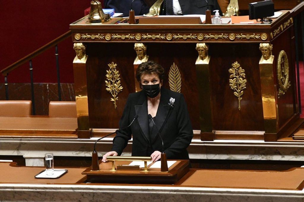 French Minister of Culture Roselyne Bachelot speaking before the National Assembly on January 25.