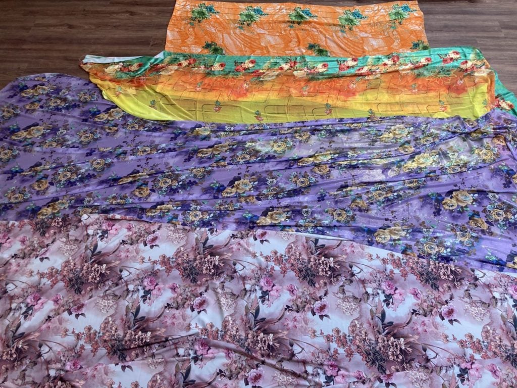Fabrics that will be incorporated into the work. Courtesy of Hana Yilma Godine.