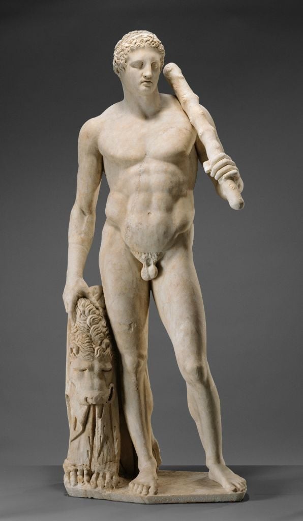 The Roman Empire-era Lansdowne Herakles from the collection of the Getty in Los Angeles. Photo by Sepia Times/Universal Images Group via Getty Images.