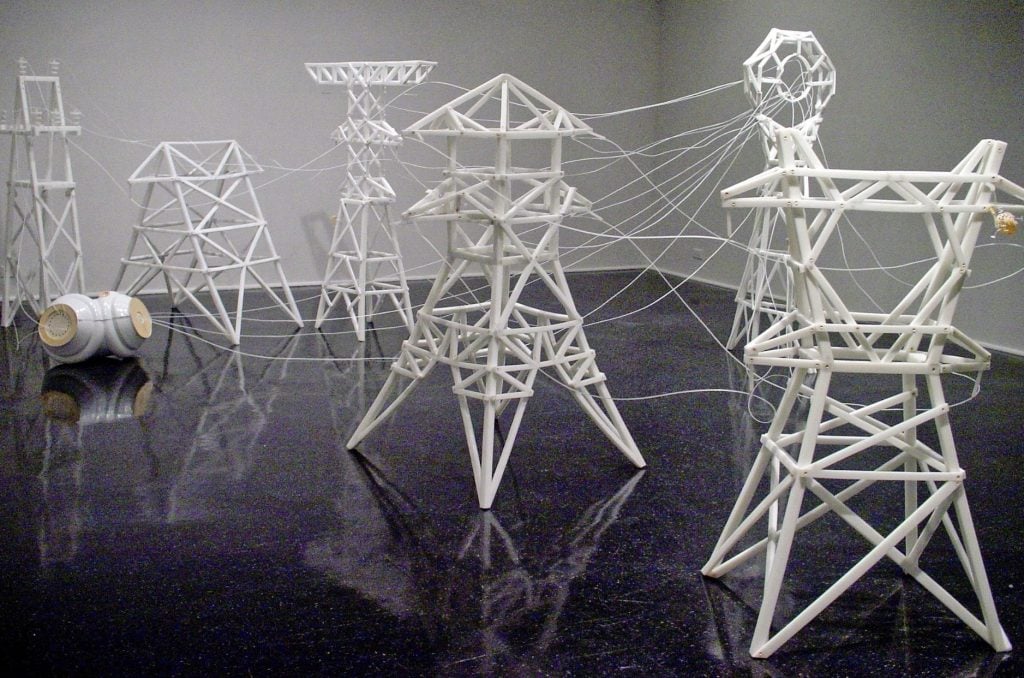 Shirley Tse, Power Towers, (2004). Installation View at the Pomona College Museum of Art. Image courtesy of the artist.