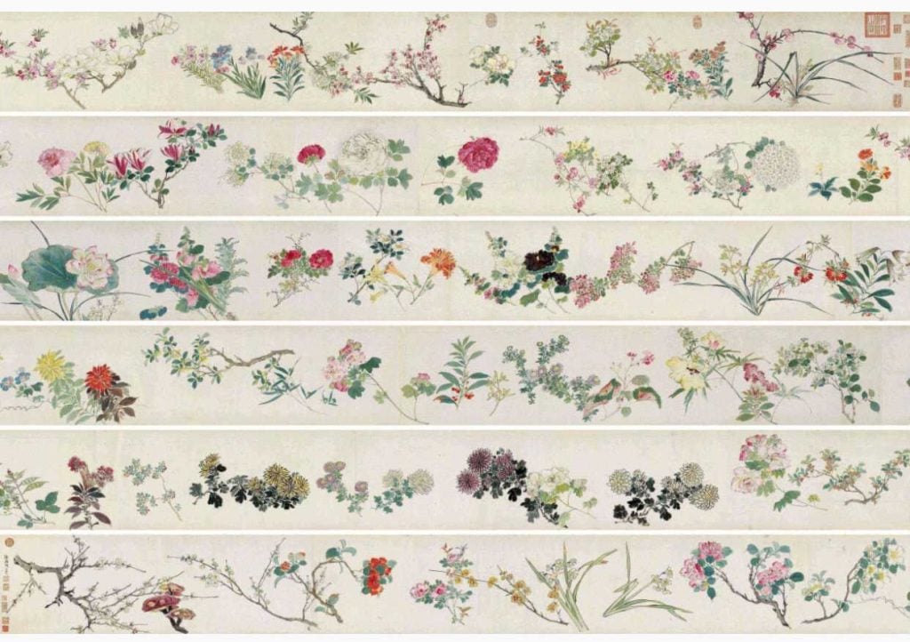 Zhou Zhimian, <i>Hundred Flowers </i>. Courtesy of China Guardian Auctions Co., Ltd.