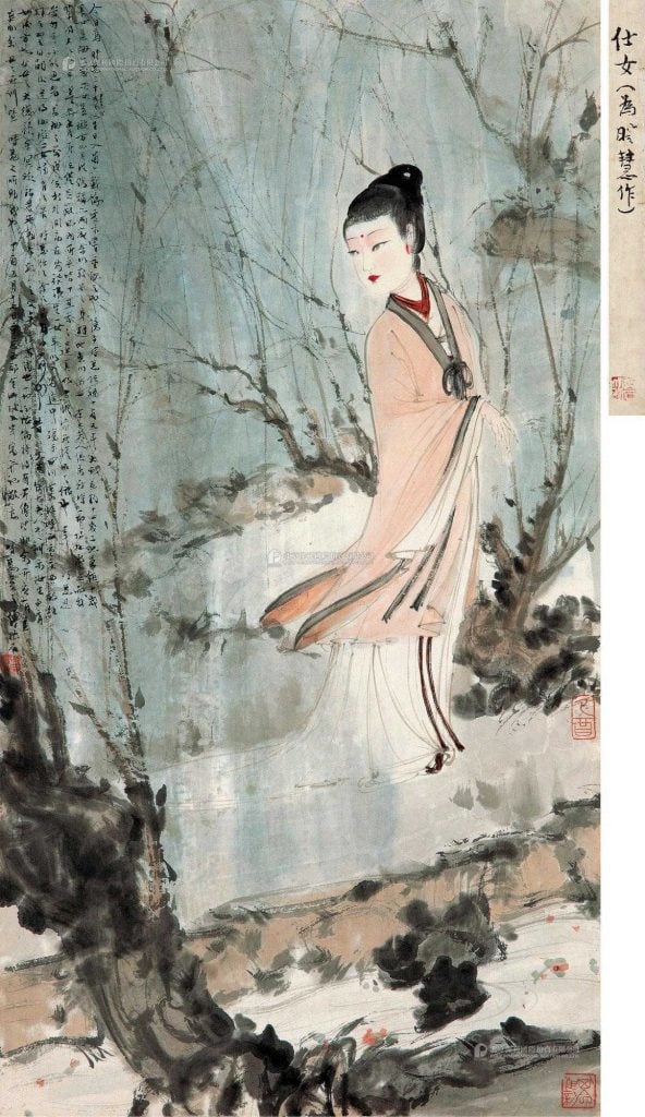 Fu Baoshi, <i>Drawing of Lady Liuyin for Luo Shihui</i> (1945). Courtesy of Poly International Auction Co., Ltd.