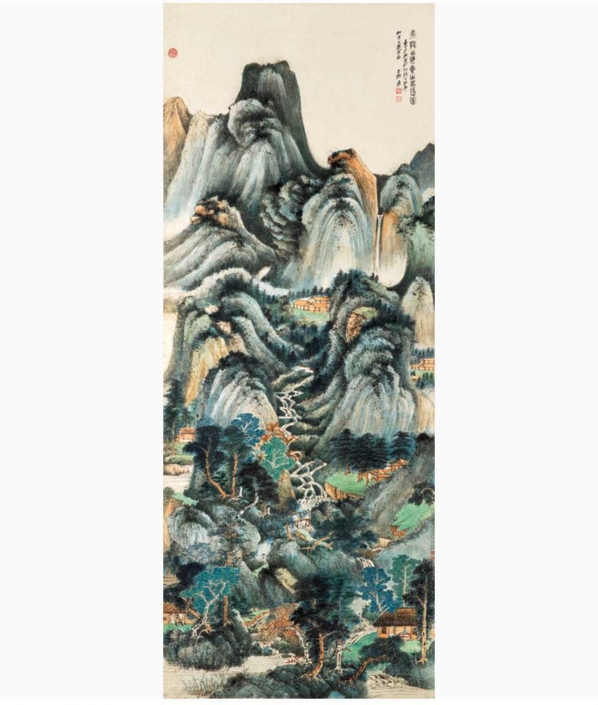 Zhang Daqian, <i>Summer Mountain Hermitage</i> (1947). Courtesy of China Guardian Auction Co., Ltd.