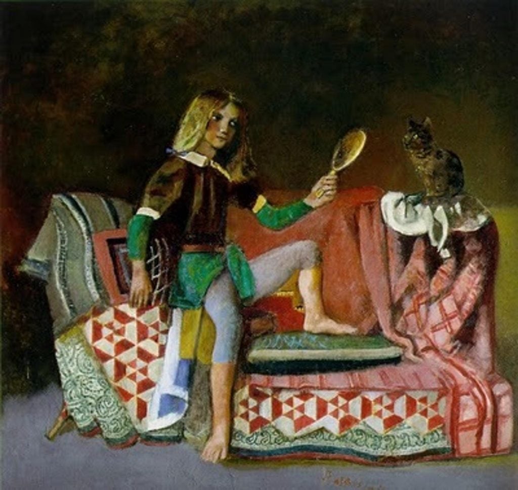 Balthus, <i>The Cat in the Mirror </i>(ca. 1990). Courtesy of Yongle Auction Co., Ltd.