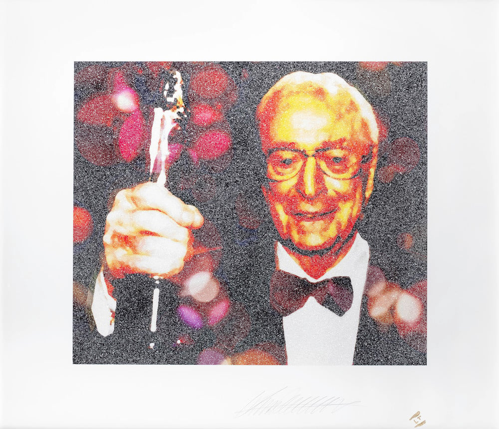 A portrait of Michael Caine by Lincoln Townley.  Image courtesy of Bonhams.