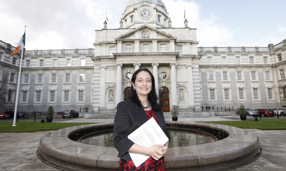 Minister of Tourism, Culture, Arts, Gaeltacht, Sport and Media Catherine Martin TD outside Government Buildings. Photograph: Leon Farrell / Photocall Ireland