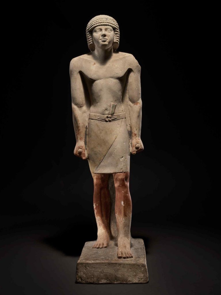 An Egyptian Limestone Figure of a Man, Late 5th Dynasty. Image courtesy Sotheby's.