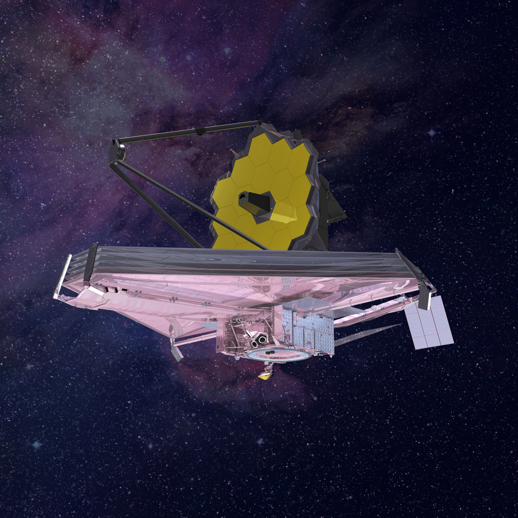 Artist rendering of the James Webb Space Telescope. Courtesy of NASA, ESA, and Northrop Grumman.