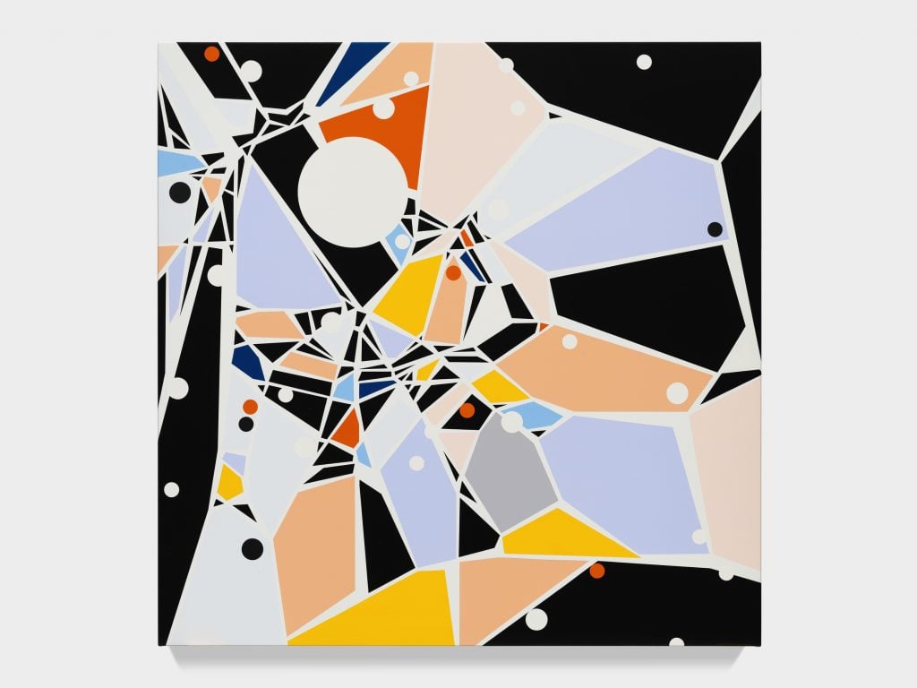 Sarah Morris,Trap (Spiderweb) (2021). Courtesy of White Cube Gallery.