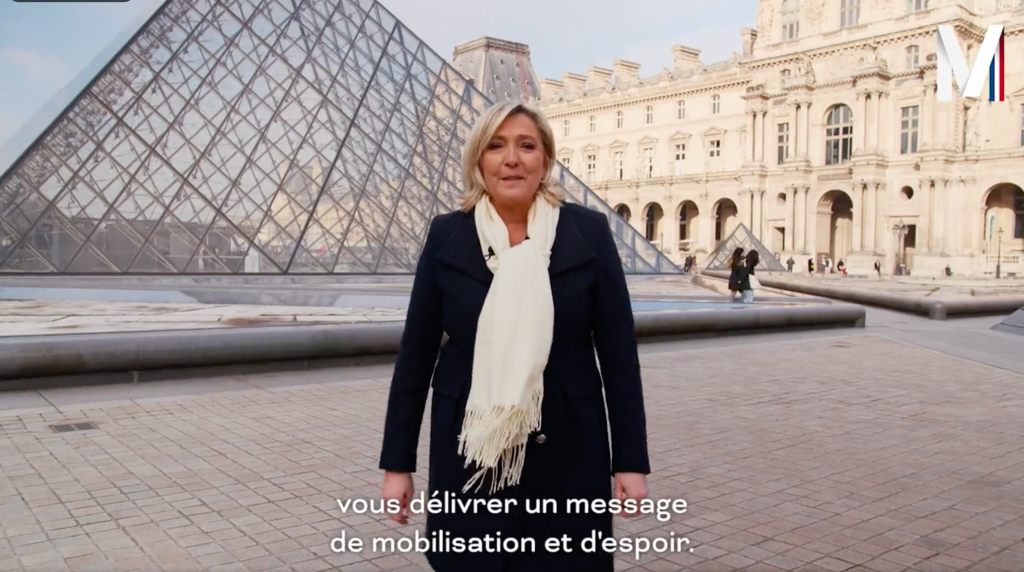 Screen shot from Marine Le Pen's campaign video.