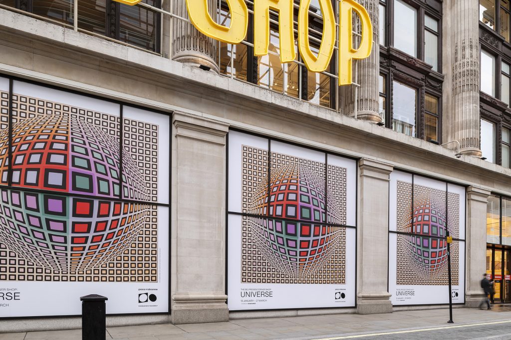 Victor Vasarely at Selfridges in London's Oxford Street. Photo credit: Andrew Meredith and Selfridges.