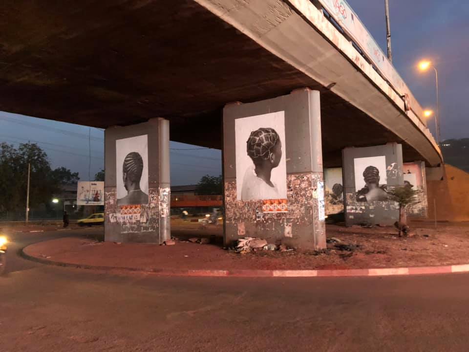 Installation view of Youssouf Sogodogo "Crossroads: A Homecoming." Courtesy of the artist and Bamako Encounters – African Biennale of Photography.