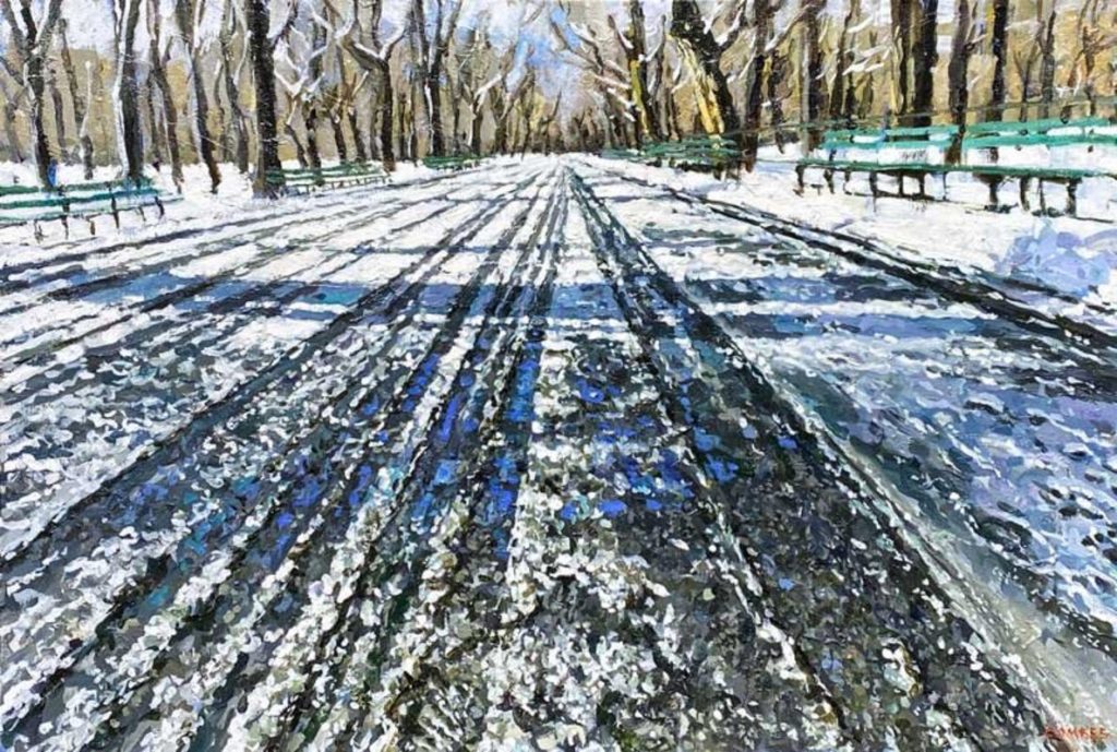 Richard Combes, Central Park, New York - Winter. Courtesy of Mark Murray Fine Paintings.