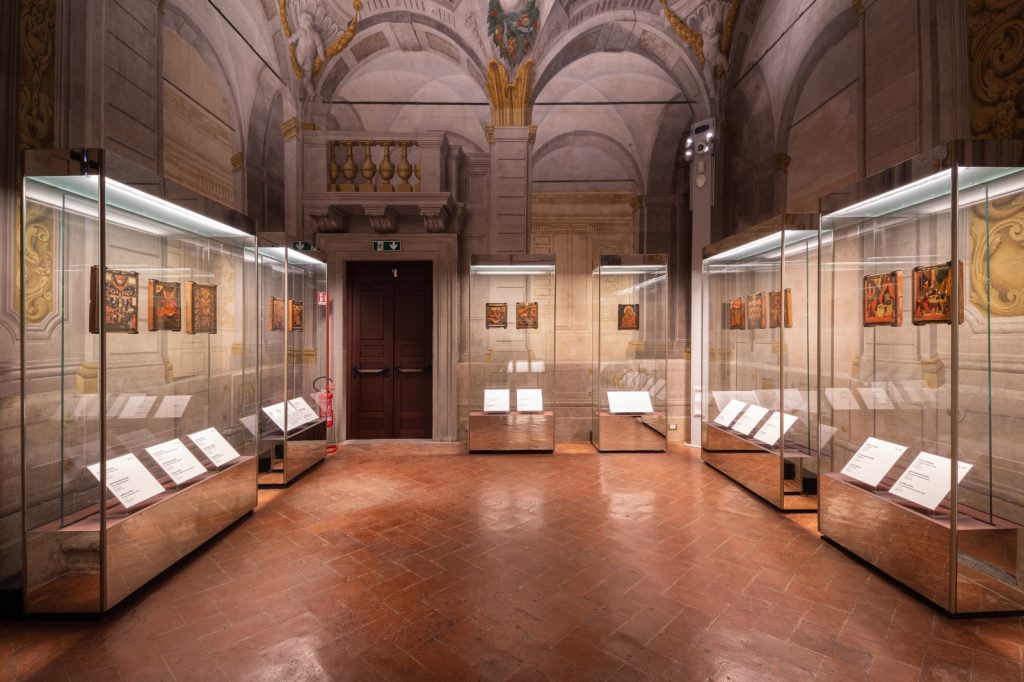 Installation view of “The Museum of Russian Icons" at the Uffizi Gallery in Florence, Italy. Courtesy of the Uffizi Gallery.