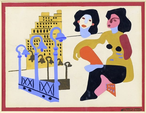 Stuart Davis, Buildings and Figures. Courtesy of Addison Rowe Gallery.