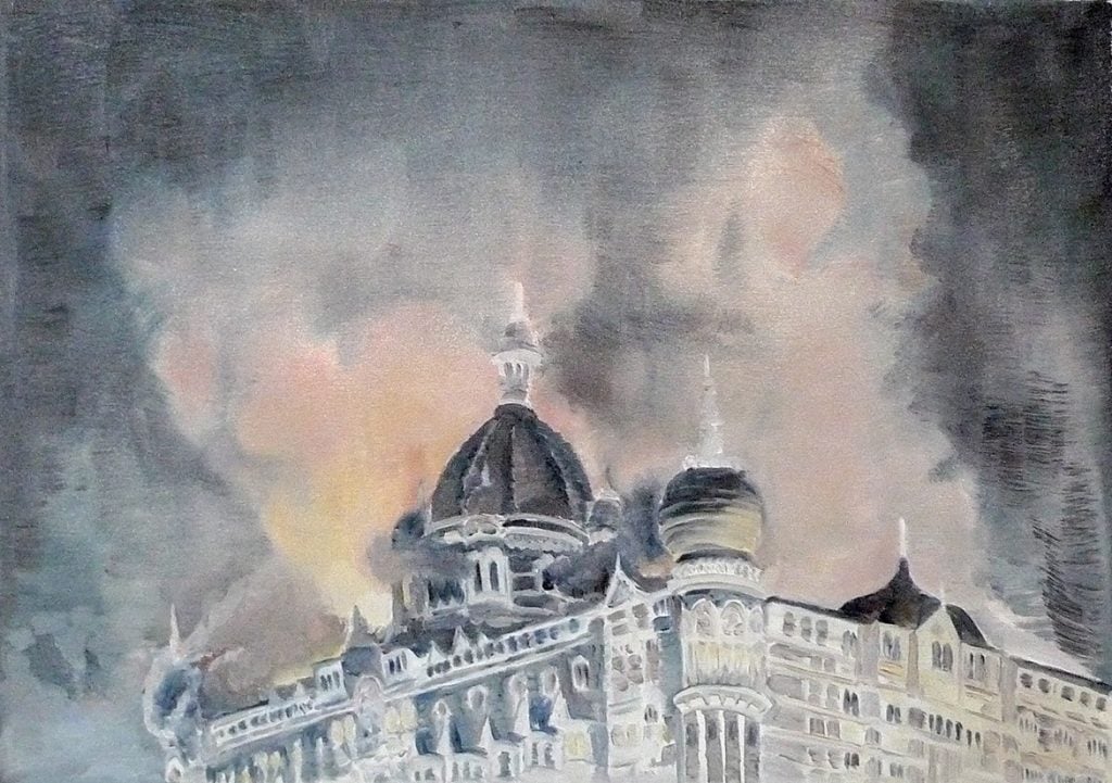 York Chang, New Mumbai, from the series "All Dogma Has Its Day", (2010). Oil on canvas. Image courtesy of the artist.