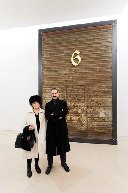 Lia Rumma and Gian Maria Tosatti on the occasion of the retrospective “Seven Seasons of the Spirit" held at MADRE Museum, Naples (2016—2017) and curated by Eugenio Viola. Courtesy Lia Rumma Gallery Milan/Naples.