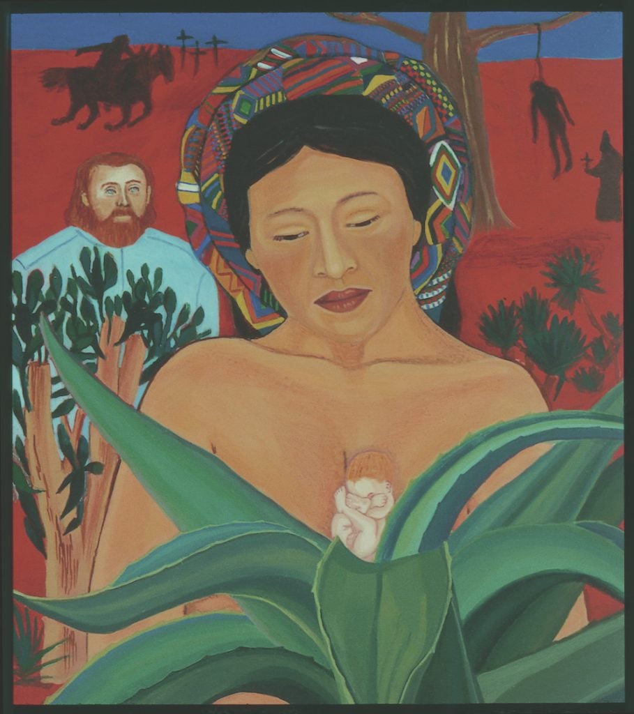 Santa Barraza, La Malinche (1991).  © Santa Barraza.  Denverio meno muziejaus sutikimu.
