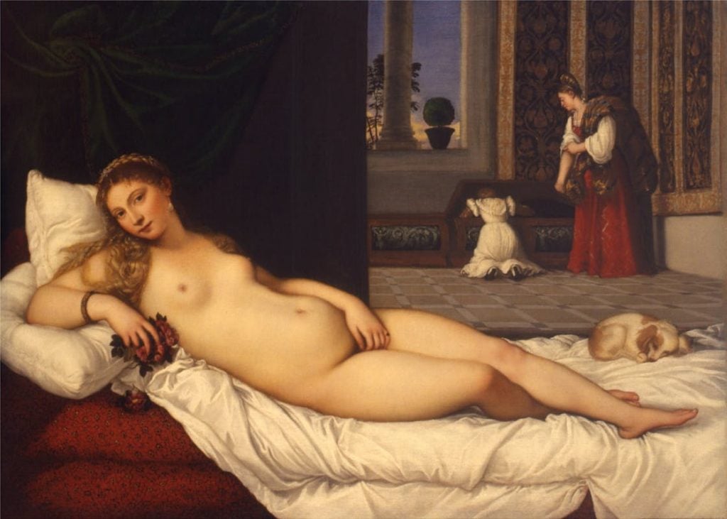 Titian, Venus of Urbino (1538). Collection of the Uffizi.