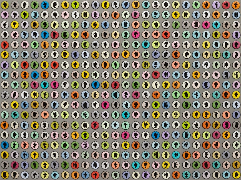 Allan McCollum, <i>Collection of Four Hundred and Thirty-two Shapes Buttons</i>(2005/2015-2016). roduced in collaboration with Delia Paine of Via Delia, Bend, Oregon. Courtesy of the artist and Petzel Gallery.
