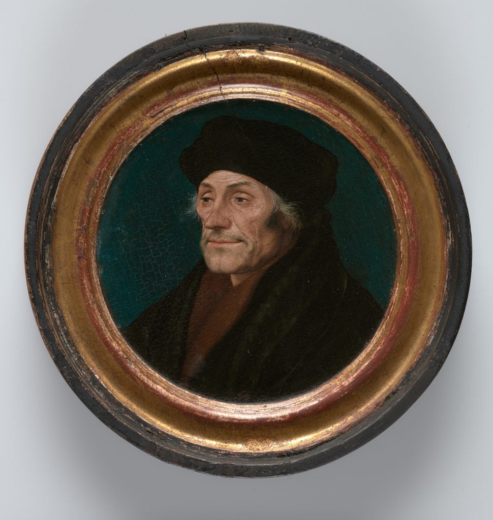 Hans Holbein the Younger, <i>Erasmus of Rotterdam</i> (ca. 1532). Courtesy of the Morgan Library and Museum.