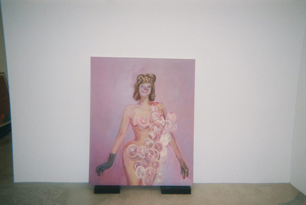 Back @ the gallery w/ my favorite painting Bubble Girl by Janet Werner ;)