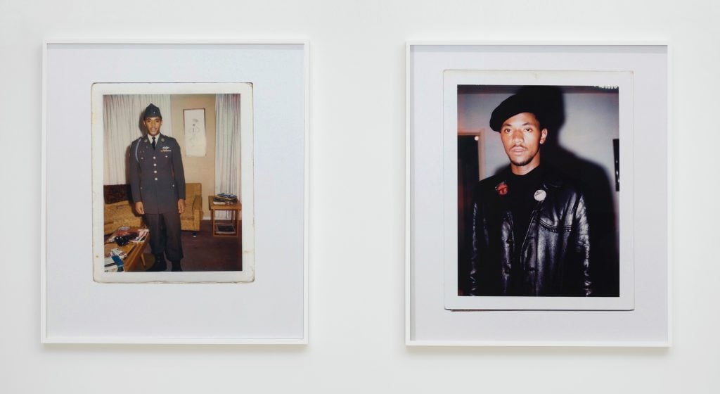 Sadie Barnette, <i>Untitled (Dad, 1966 and 1968)</i>. Courtesy of the artist and Jessica Silverman, San Francisco.